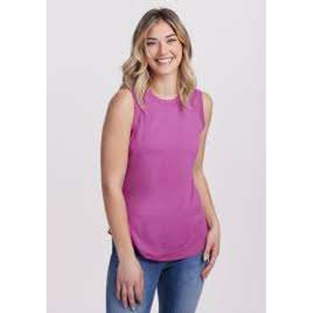 Woolx, Merino Wool Bella Tunic Sleeveless Top, Medium, Purple Wine, MSRP $100